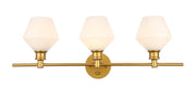 Elegant Lighting - LD2317BR - Three Light Wall Sconce - Gene - Brass and Frosted white glass