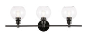 Elegant Lighting - LD2318BK - Three Light Wall Sconce - Collier - Black and Clear glass