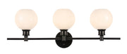 Elegant Lighting - LD2319BK - Three Light Wall Sconce - Collier - Black and Frosted white glass