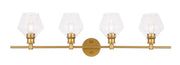 Elegant Lighting - LD2320BR - Four Light Wall Sconce - Gene - Brass and Clear glass