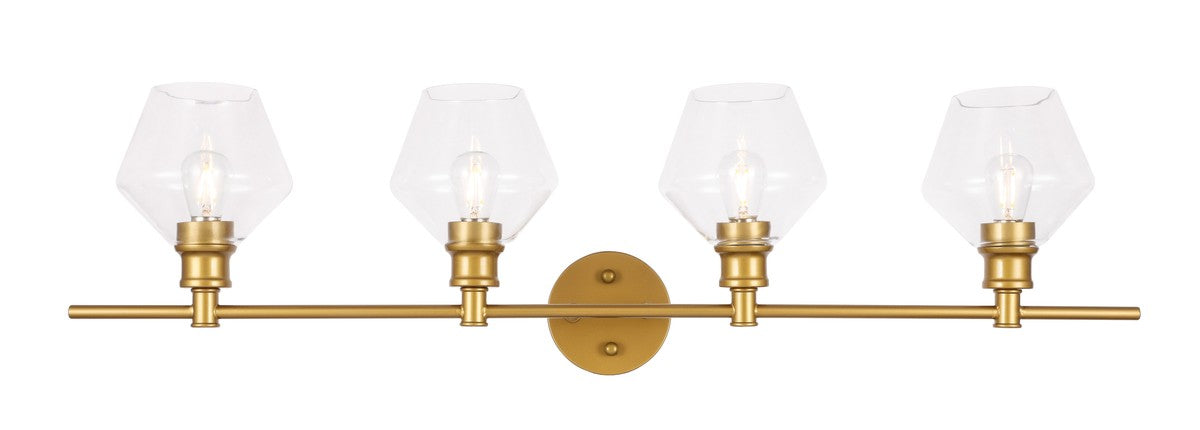 Elegant Lighting - LD2320BR - Four Light Wall Sconce - Gene - Brass and Clear glass