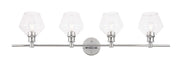 Elegant Lighting - LD2320C - Four Light Wall Sconce - Gene - Chrome and Clear glass