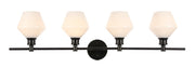Elegant Lighting - LD2321BK - Four Light Wall Sconce - Gene - Black and Frosted white glass