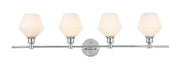 Elegant Lighting - LD2321C - Four Light Wall Sconce - Gene - Chrome and Frosted white glass
