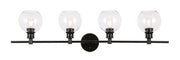 Elegant Lighting - LD2322BK - Four Light Wall Sconce - Collier - Black and Clear glass