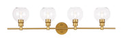 Elegant Lighting - LD2322BR - Four Light Wall Sconce - Collier - Brass and Clear glass