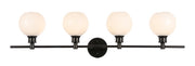 Elegant Lighting - LD2323BK - Four Light Wall Sconce - Collier - Black and Frosted white glass