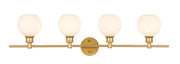 Elegant Lighting - LD2323BR - Four Light Wall Sconce - Collier - Brass and Frosted white glass