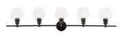 Elegant Lighting - LD2324BK - Five Light Wall Sconce - Gene - Black and Clear glass