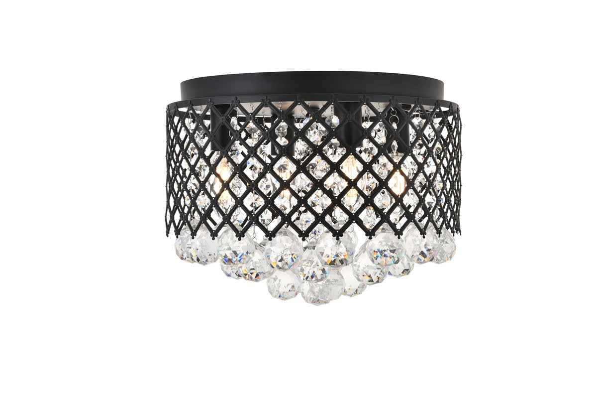 Elegant Lighting - LD5010F13MB - Four Light Flush Mount - Tully - Matte Black and Clear