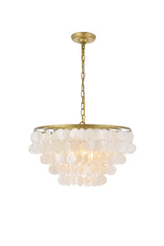 Elegant Lighting - LD5050D20BR - Four Light Pendant - Selene - Brass and White