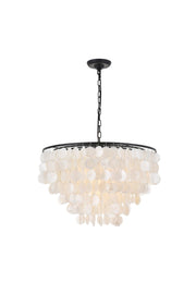 Elegant Lighting - LD5050D24BK - Six Light Pendant - Selene - Black and White