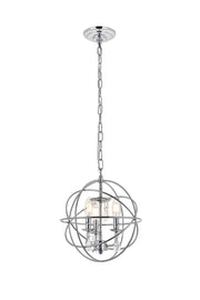 Elegant Lighting - LD5055D12C - Three Light Pendant - Wallace - Chrome and Clear