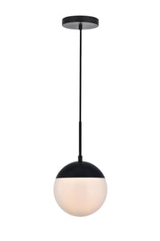 Elegant Lighting - LD6026BK - One Light Pendant - Eclipse - Black and frosted white