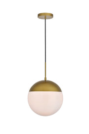 Elegant Lighting - LD6042BR - One Light Pendant - Eclipse - Brass and frosted white