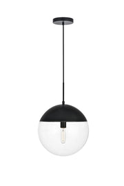 Elegant Lighting - LD6045BK - One Light Pendant - Eclipse - Black and Clear