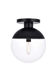 Elegant Lighting - LD6057BK - One Light Flush Mount - Eclipse - Black and Clear