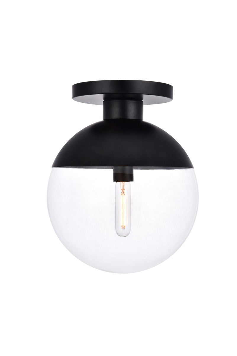 Elegant Lighting - LD6057BK - One Light Flush Mount - Eclipse - Black and Clear