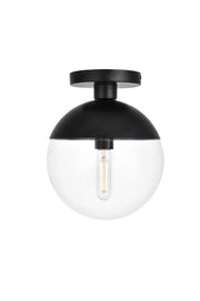 Elegant Lighting - LD6063BK - One Light Flush Mount - Eclipse - Black and Clear