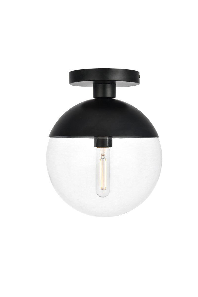 Elegant Lighting - LD6063BK - One Light Flush Mount - Eclipse - Black and Clear