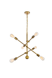 Elegant Lighting - LD8008D29BR - Six Light Pendant - Axel - Brass