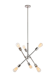 Elegant Lighting - LD8016D18PN - Six Light Pendant - Axel - Polished nickel