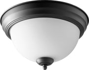 Quorum - 3063-11-69 - Two Light Ceiling Mount - 3063 Ceiling Mounts - Textured Black|Satin Opal