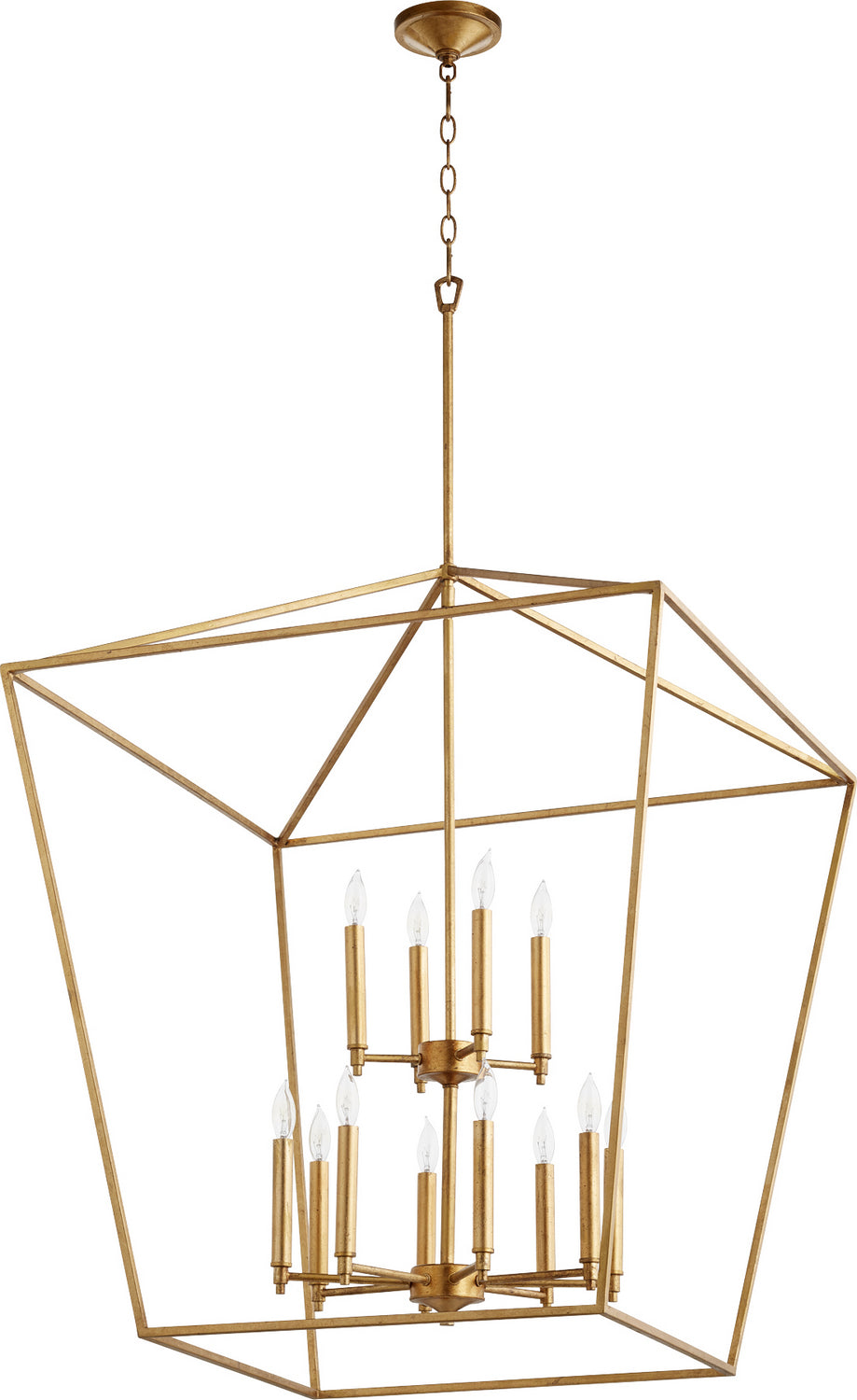 Quorum - 604-12-74 - 12 Light Entry Pendant - Gabriel - Gold Leaf