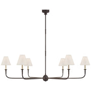 Visual Comfort Signature - TOB 5452AI/EBO-L - Six Light Chandelier - Piaf - Aged Iron and Ebonized Oak