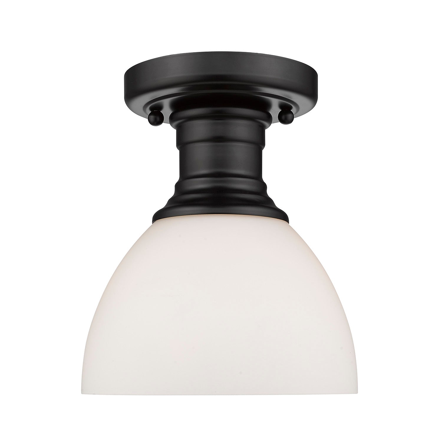 Golden - 3118-SF BLK-OP - One Light Semi-Flush Mount - Hines - Matte Black