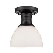 Golden - 3118-SF BLK-OP - One Light Semi-Flush Mount - Hines - Matte Black
