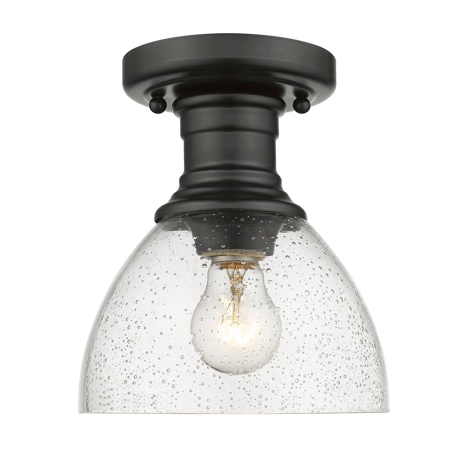Golden - 3118-SF BLK-SD - One Light Semi-Flush Mount - Hines - Matte Black