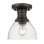 Golden - 3118-SF BLK-SD - One Light Semi-Flush Mount - Hines - Matte Black