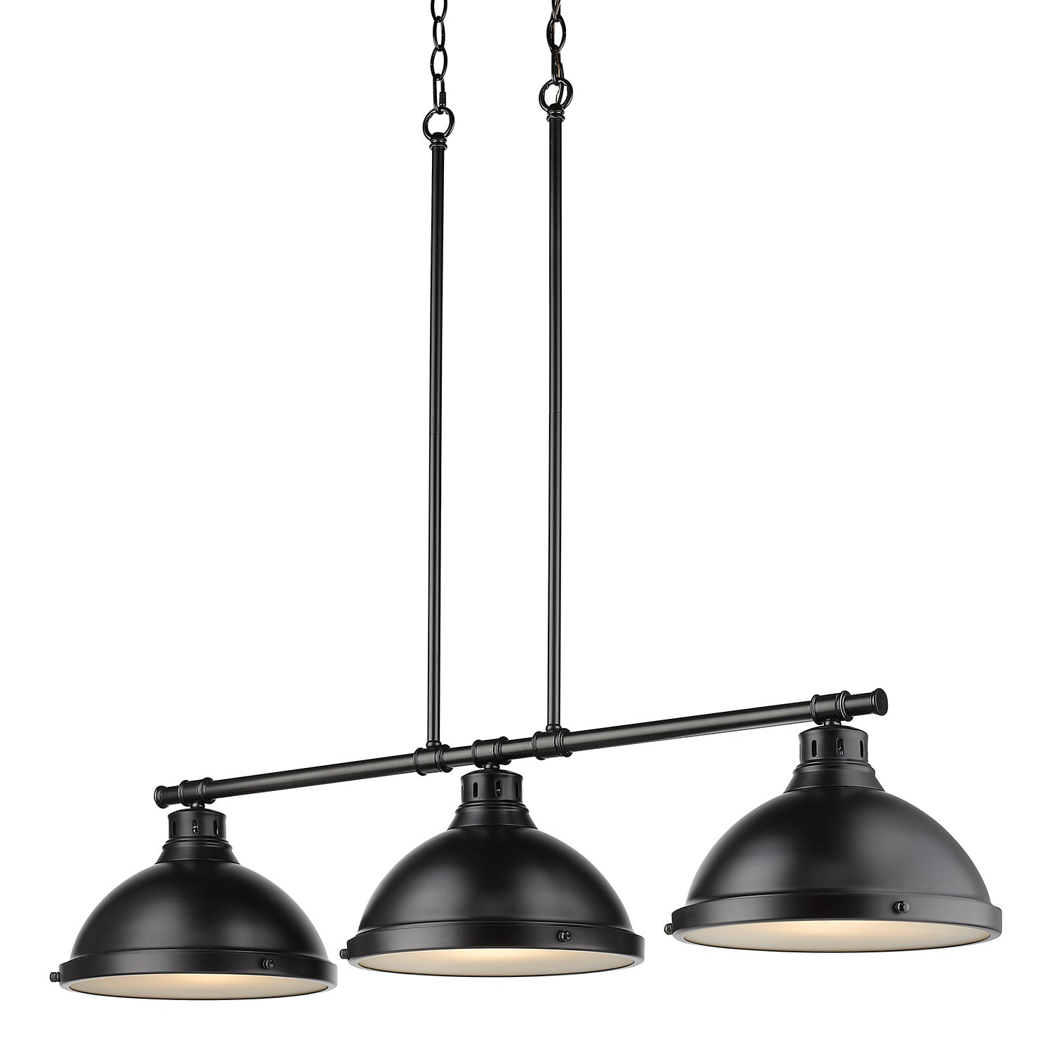 Golden - 3602-3LP BLK-BLK - Three Light Linear Pendant - Duncan - Matte Black