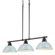 Golden - 3602-3LP BLK-SF - Three Light Linear Pendant - Duncan - Matte Black