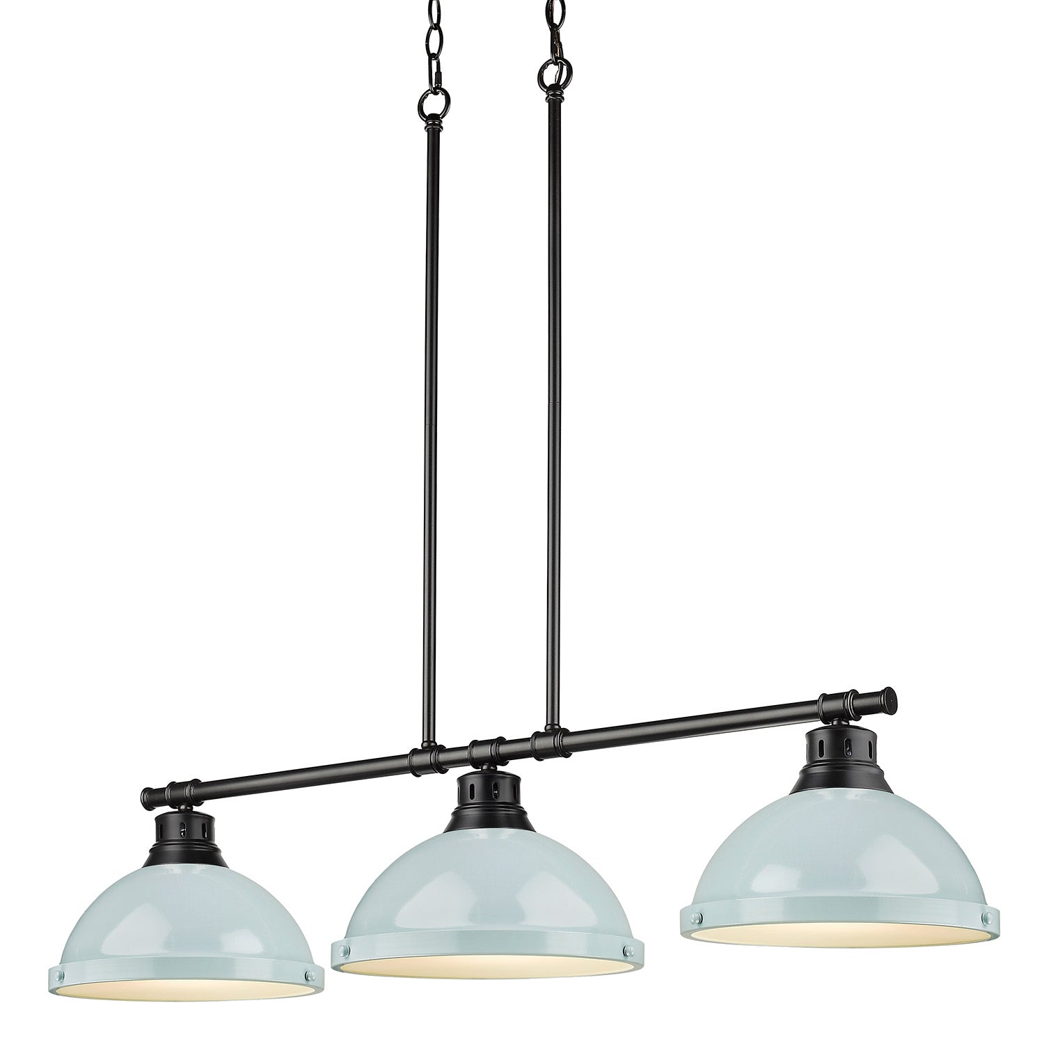 Golden - 3602-3LP BLK-SF - Three Light Linear Pendant - Duncan - Matte Black
