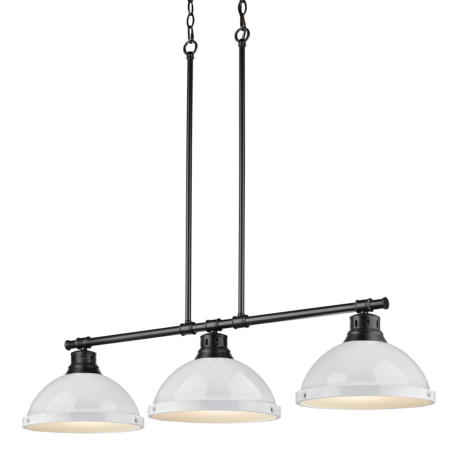 Golden - 3602-3LP BLK-WH - Three Light Linear Pendant - Duncan - Matte Black