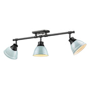 Golden - 3602-3SF BLK-SF - Three Light Semi-Flush Mount - Duncan - Matte Black