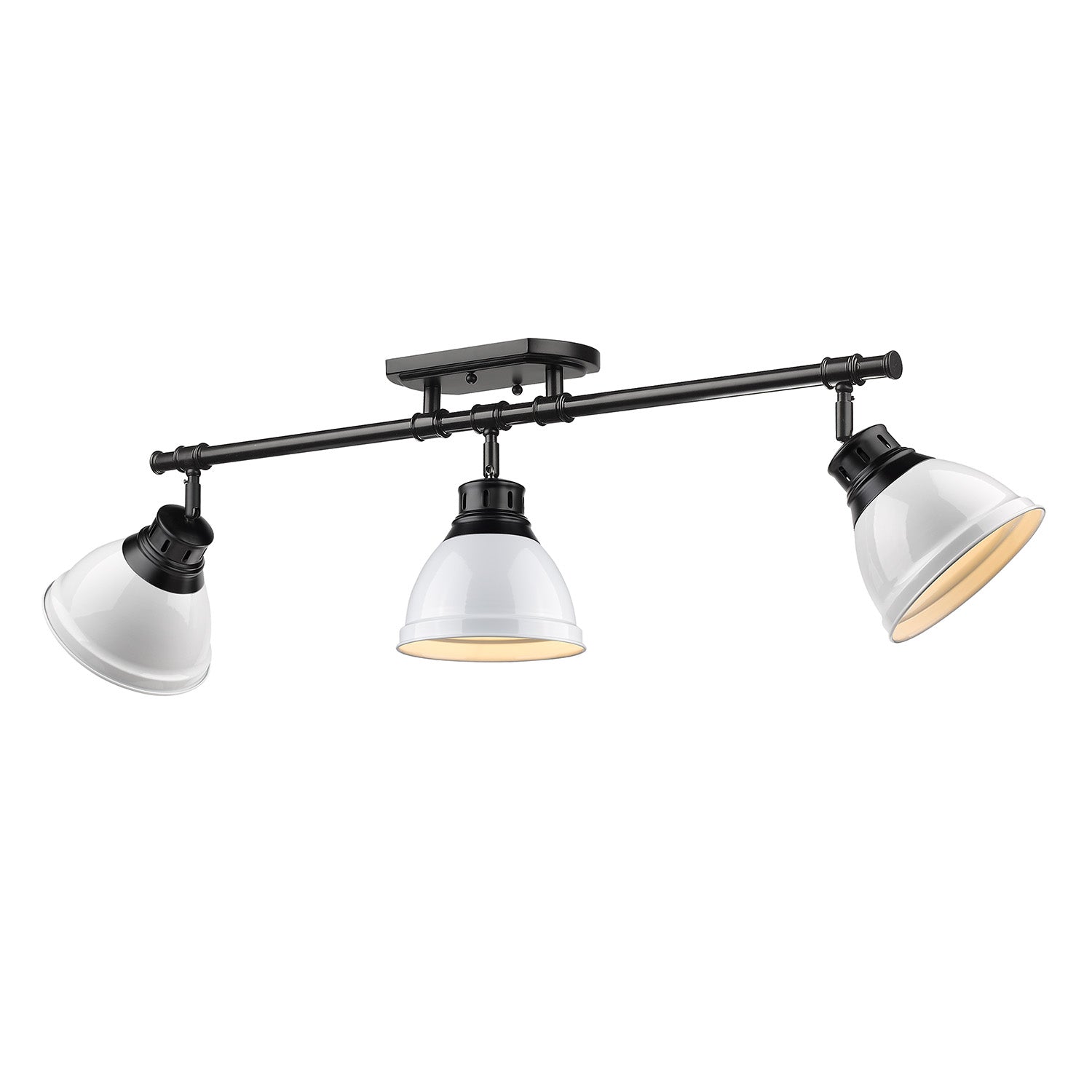 Golden - 3602-3SF BLK-WH - Three Light Semi-Flush Mount - Duncan - Matte Black