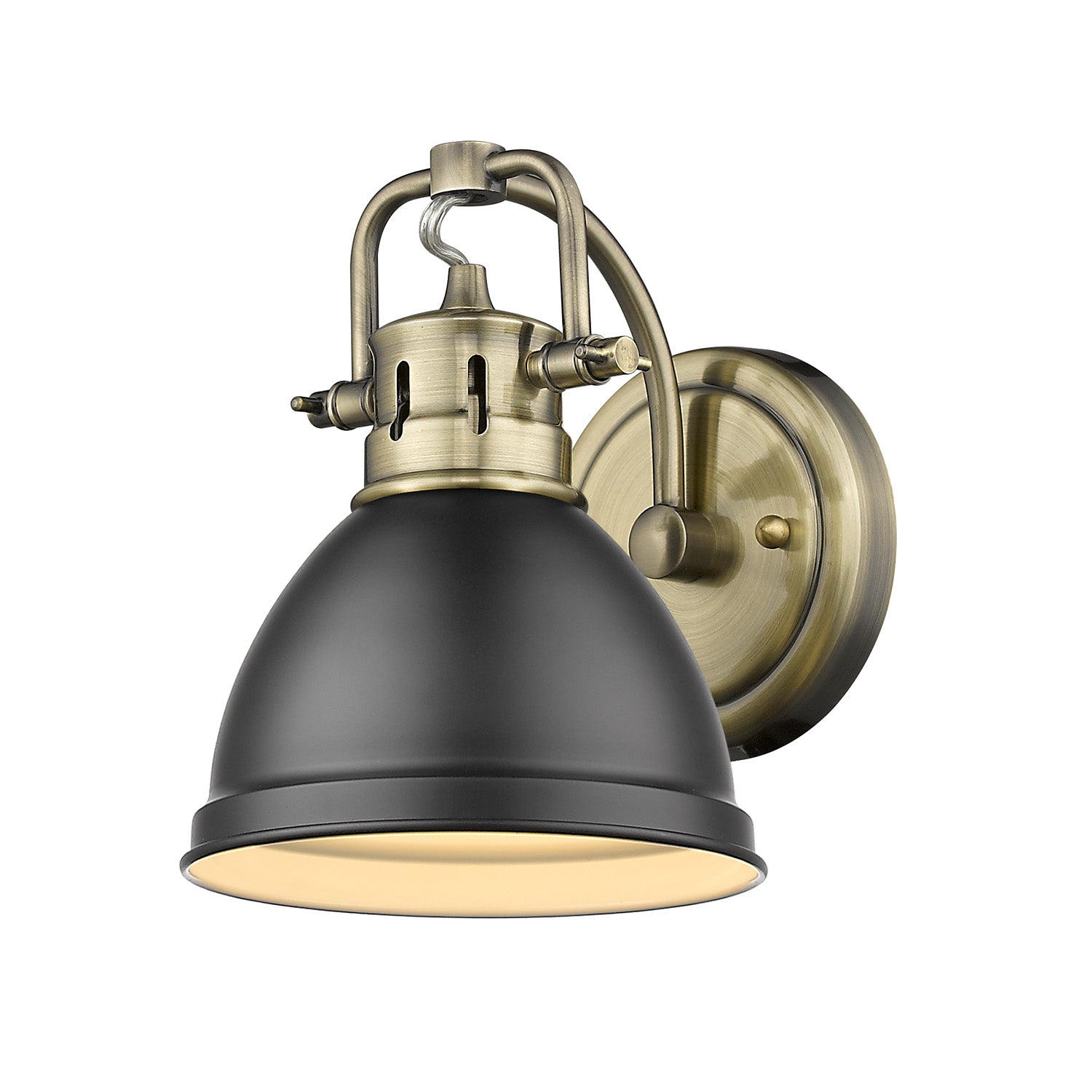 Golden - 3602-BA1 AB-BLK - One Light Bath Vanity - Duncan - Aged Brass