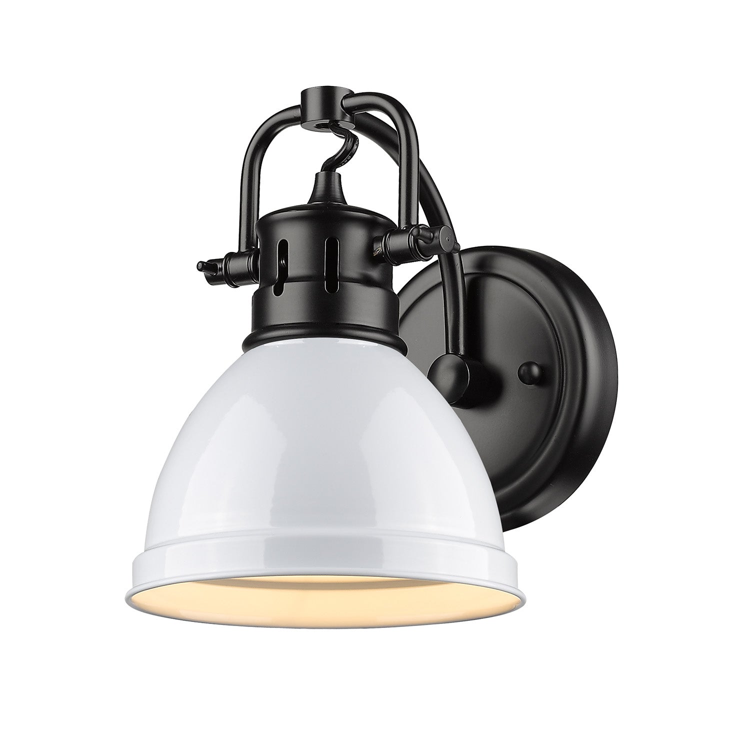 Golden - 3602-BA1 BLK-WH - One Light Bath Vanity - Duncan - Matte Black