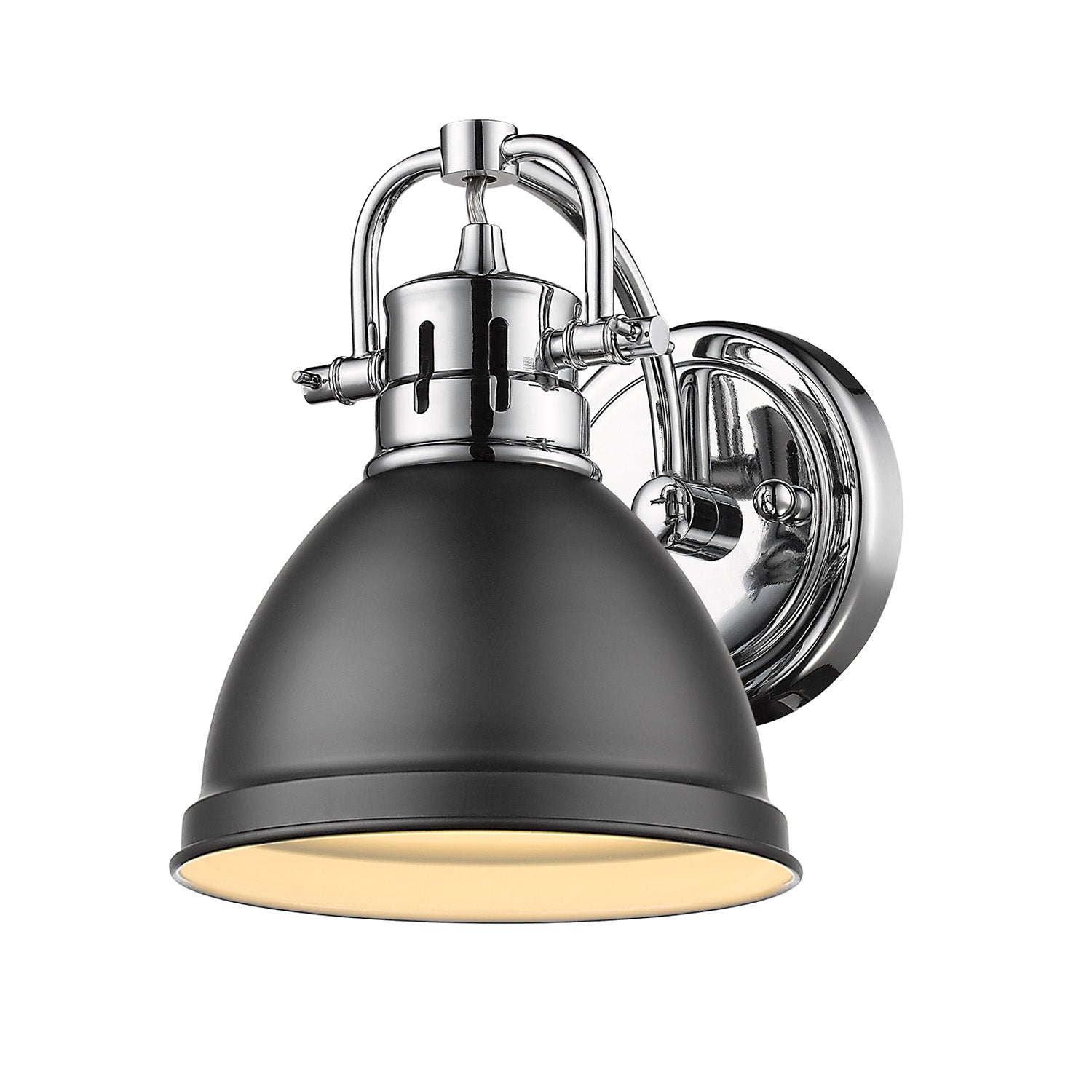 Golden - 3602-BA1 CH-BLK - One Light Bath Vanity - Duncan - Chrome