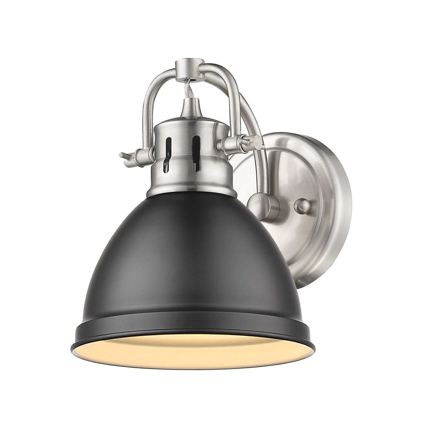 Golden - 3602-BA1 PW-BLK - One Light Bath Vanity - Duncan - Pewter