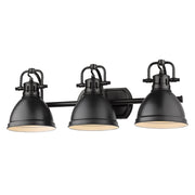 Golden - 3602-BA3 BLK-BLK - Three Light Bath Vanity - Duncan - Matte Black