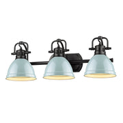 Golden - 3602-BA3 BLK-SF - Three Light Bath Vanity - Duncan - Matte Black