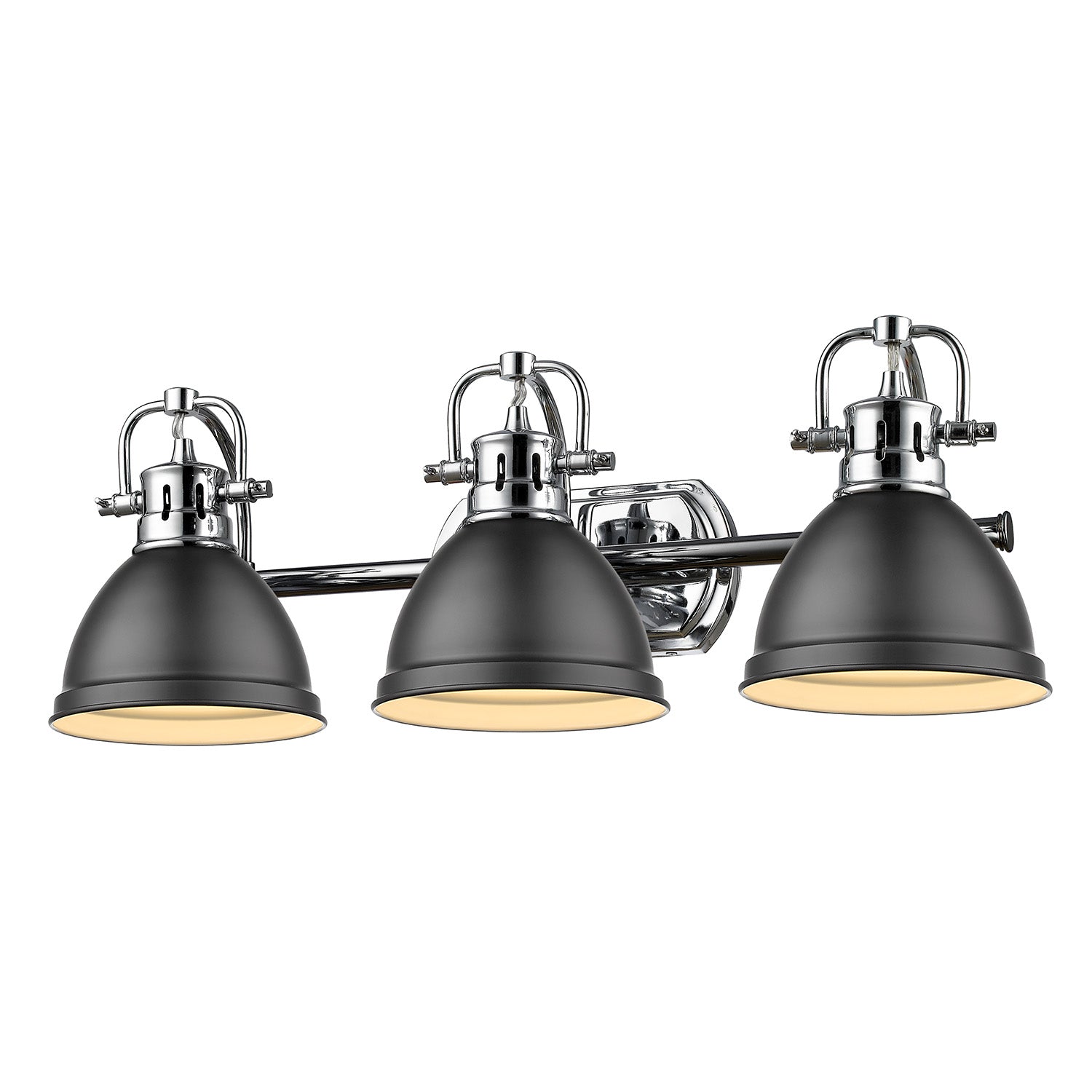 Golden - 3602-BA3 CH-BLK - Three Light Bath Vanity - Duncan - Chrome