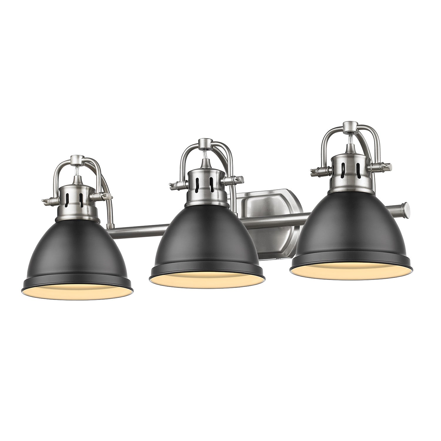 Golden - 3602-BA3 PW-BLK - Three Light Bath Vanity - Duncan - Pewter