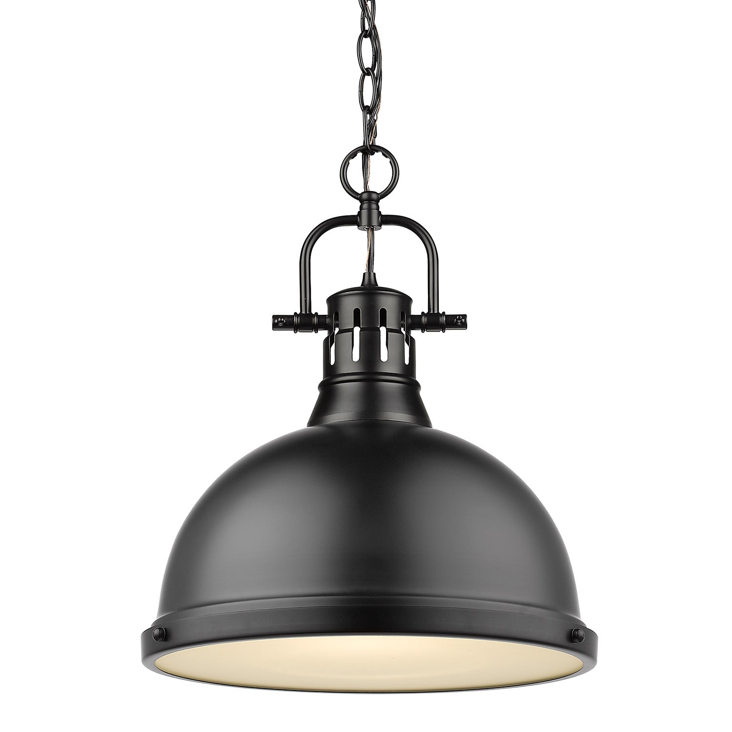Golden - 3602-L BLK-BLK - One Light Pendant - Duncan - Matte Black