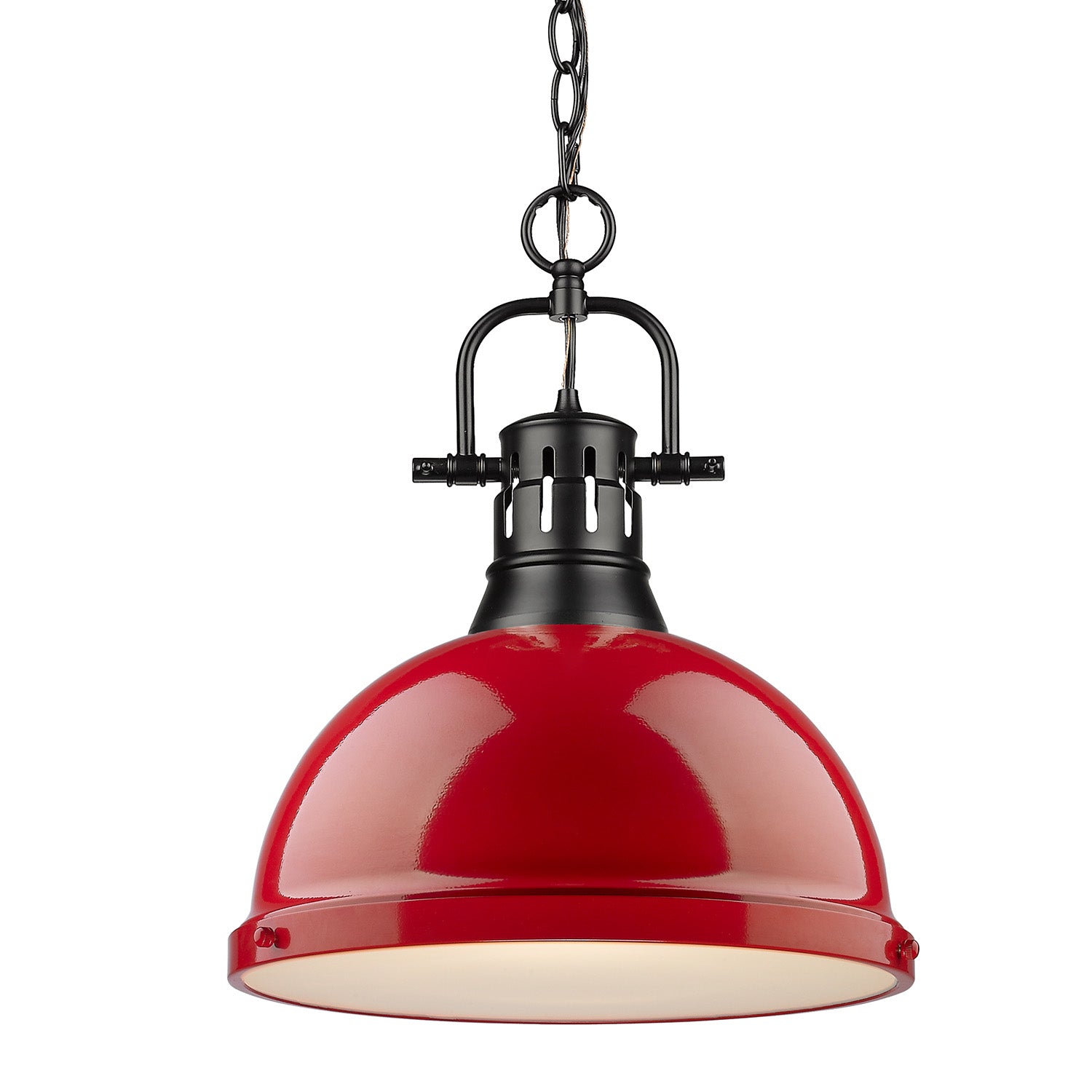 Golden - 3602-L BLK-RD - One Light Pendant - Duncan - Matte Black
