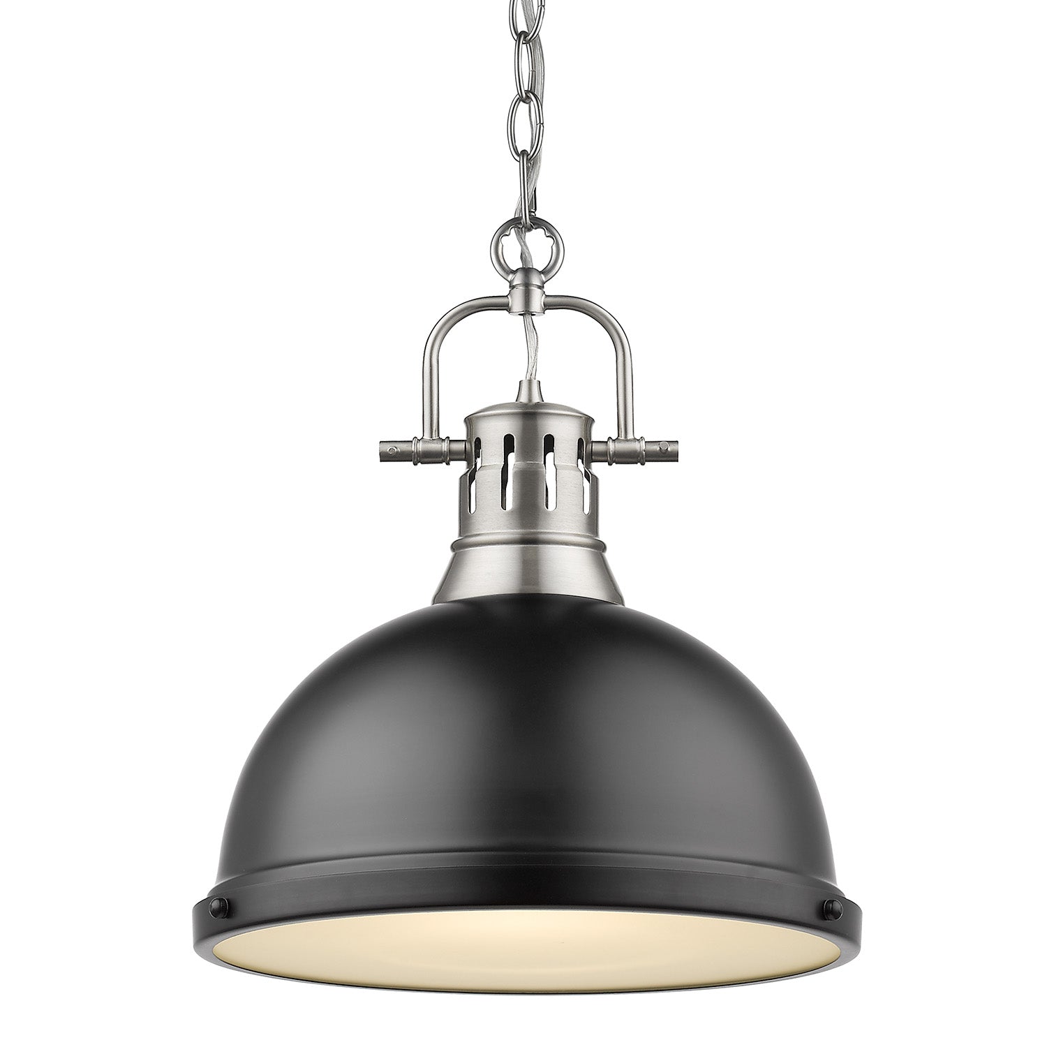 Golden - 3602-L PW-BLK - One Light Pendant - Duncan - Pewter